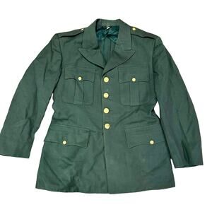 Men's Vintage Green Army Frock Coat Size 41S by De Rossi & Son Co Dated 3/5/1959